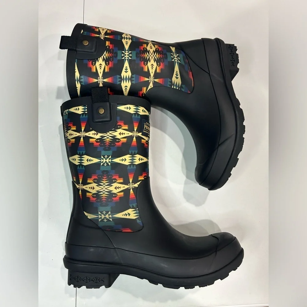 Pendleton Women's Size 11 Medium Tucson Mid Rain Boots Black NWT
